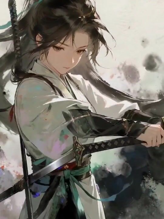 Watercolor Ink Sword Performance