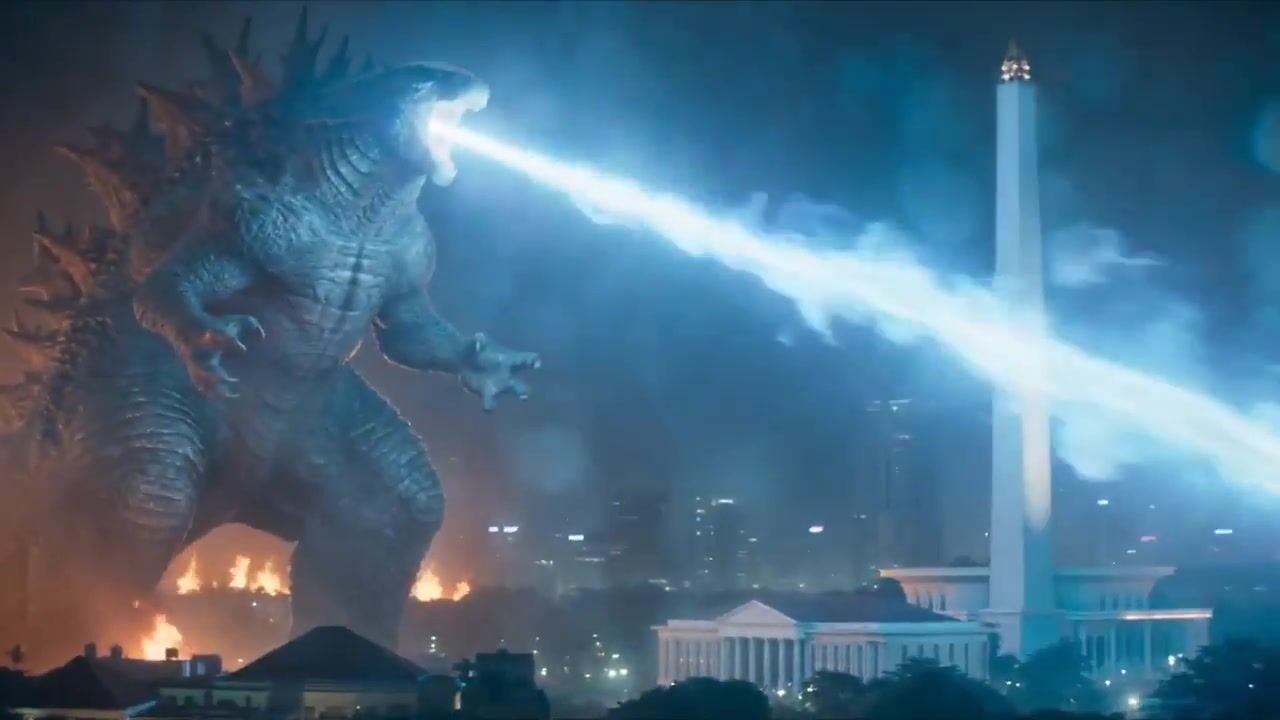 Godzilla Attacks Monas in Jakarta