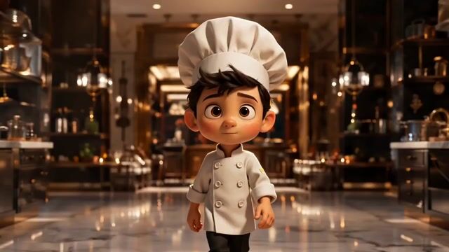 Cartoon Chef Boy Hotel Kitchen Sequence