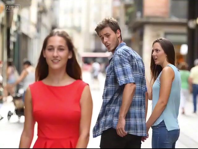 宝莱坞舞蹈分心男友梗图提示