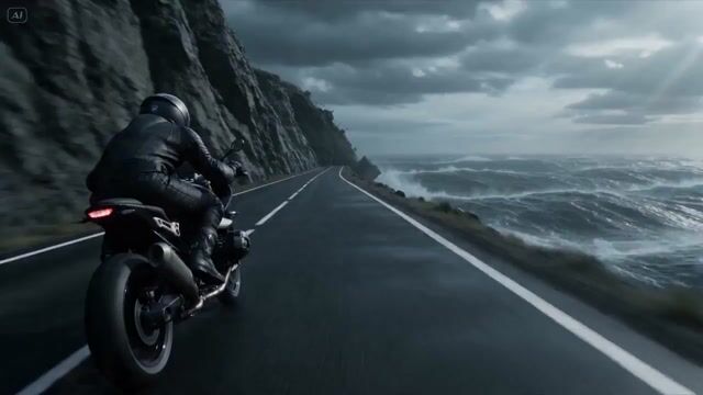 Cliffside Highway Coastal Disaster Video Prompt
