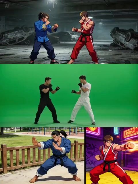 使用参考图像和视频提示进行角色战斗