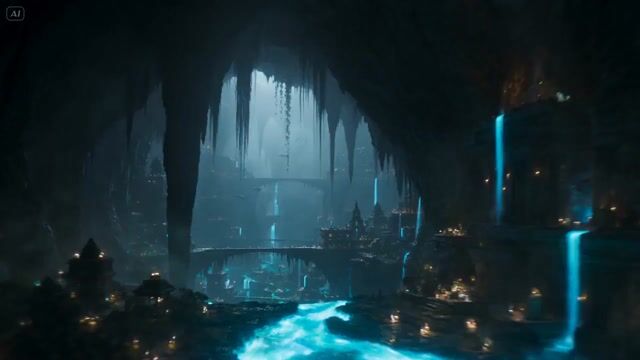 Bioluminescent Underground Civilization