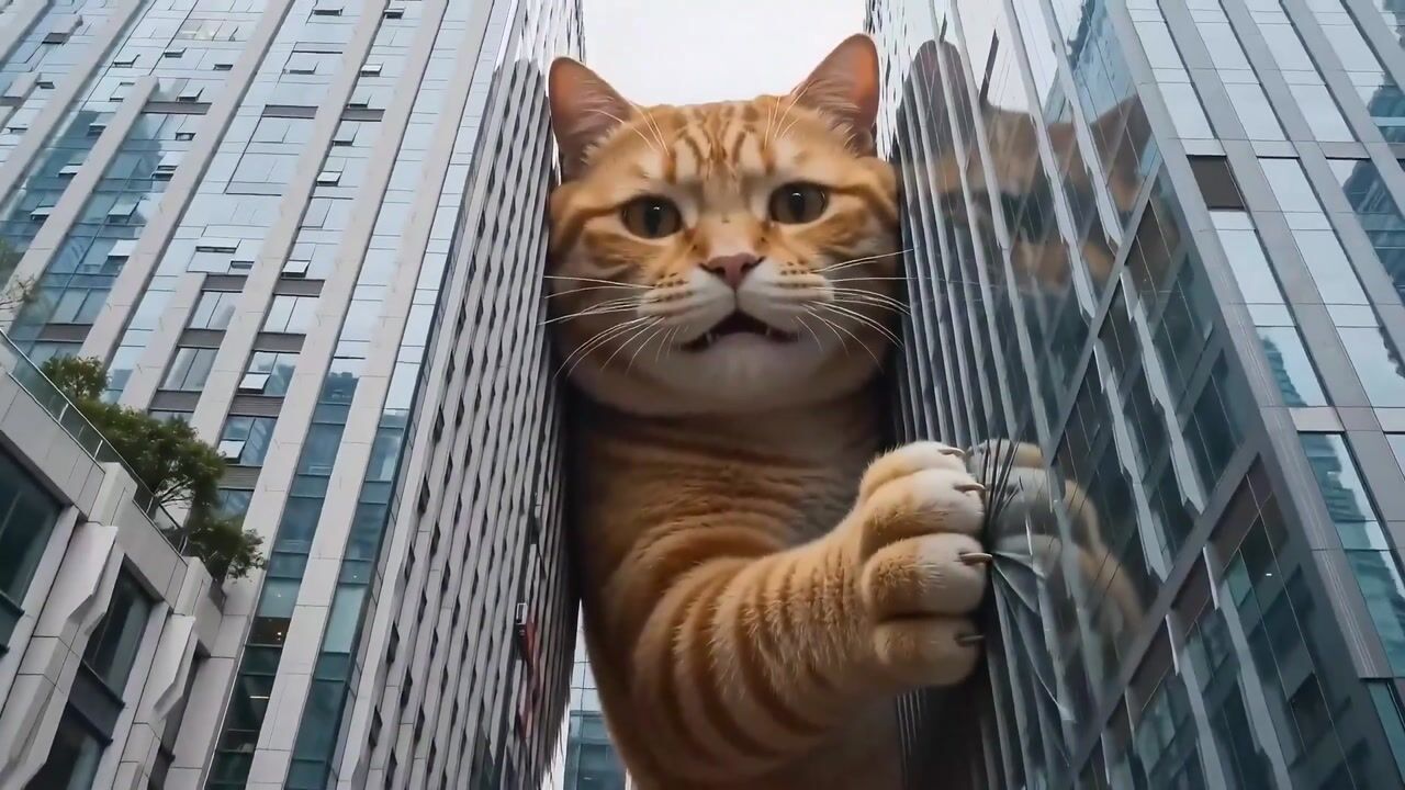 Godzilla-Sized Orange Cat in Chongqing