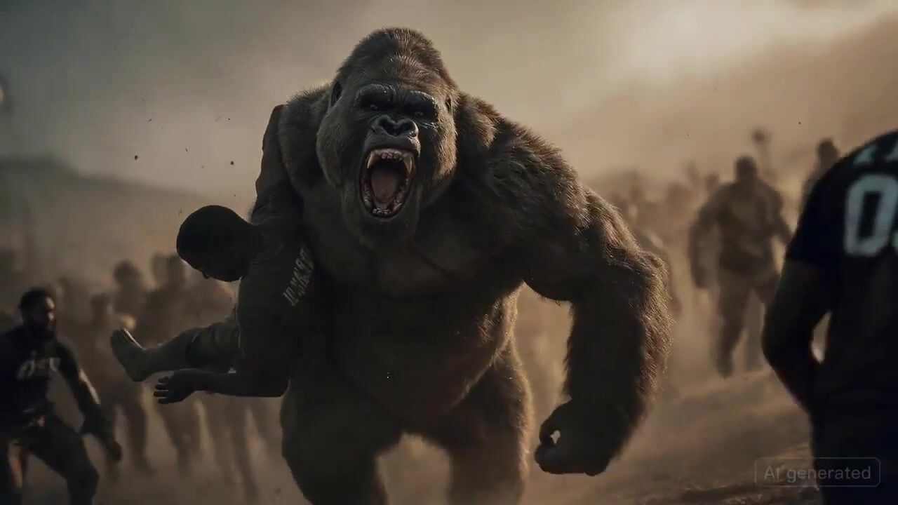 Gorilla vs 100 men