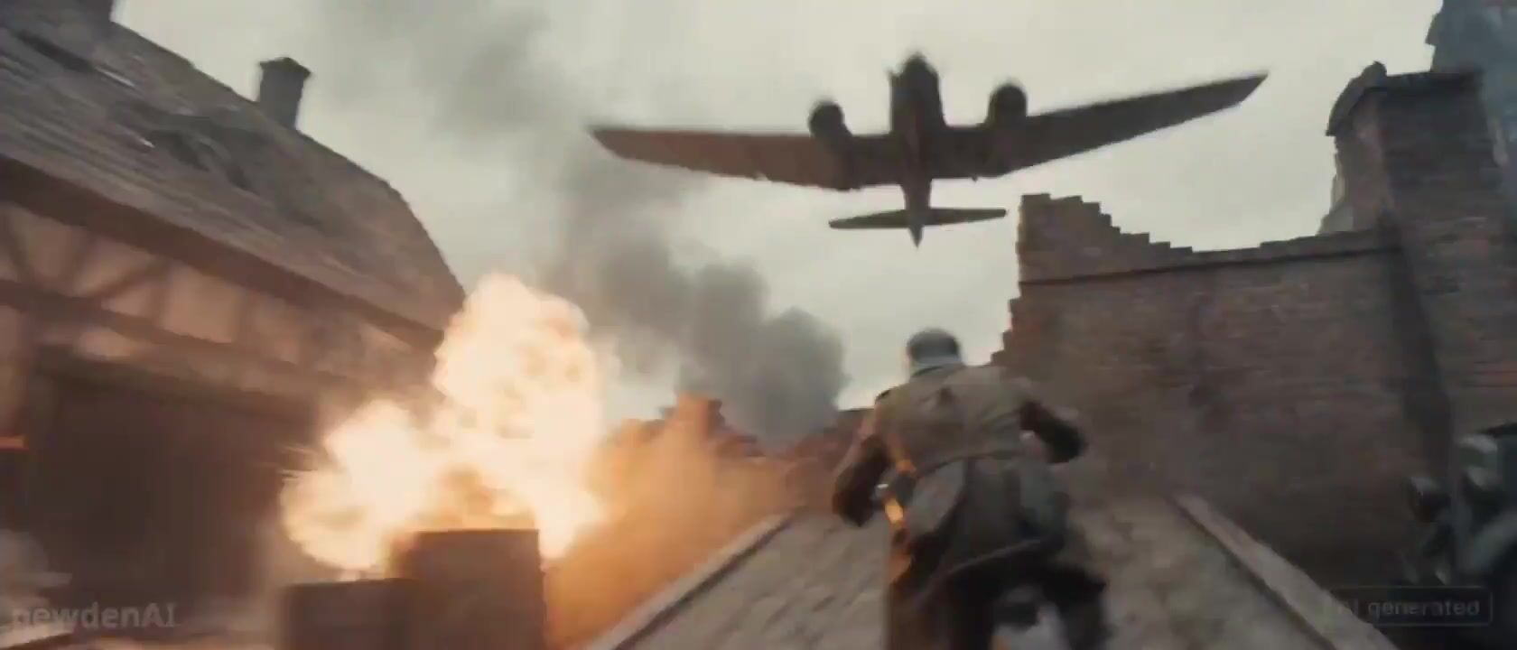 Cinematic WW2 Motorcycle Escape